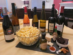 Wine and popcorn pairing. Great combinations to be had!